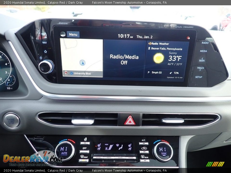 2020 Hyundai Sonata Limited Calypso Red / Dark Gray Photo #14