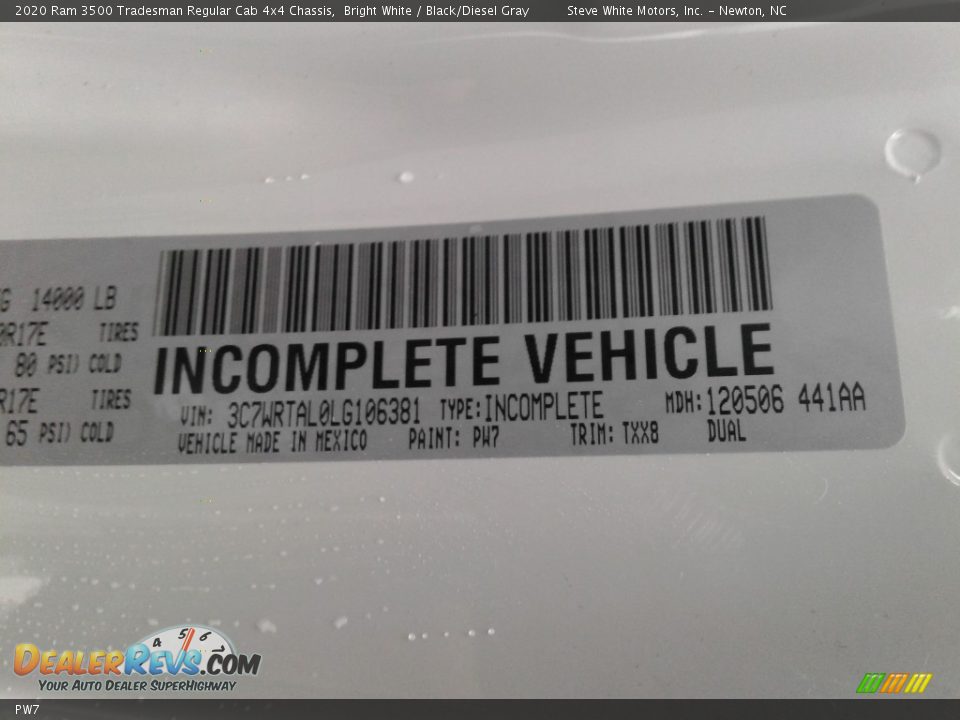 Ram Color Code PW7 Bright White