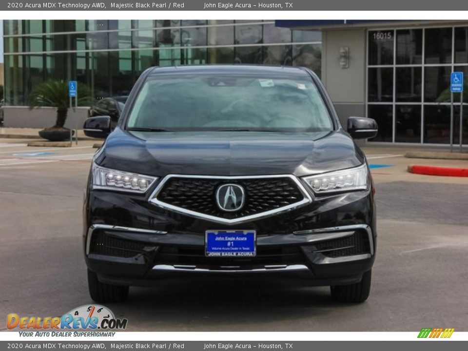 2020 Acura MDX Technology AWD Majestic Black Pearl / Red Photo #2