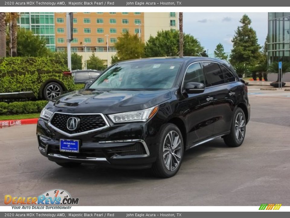 2020 Acura MDX Technology AWD Majestic Black Pearl / Red Photo #3
