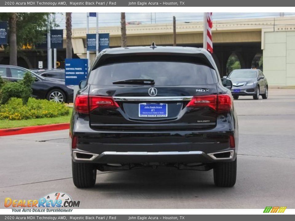 2020 Acura MDX Technology AWD Majestic Black Pearl / Red Photo #6