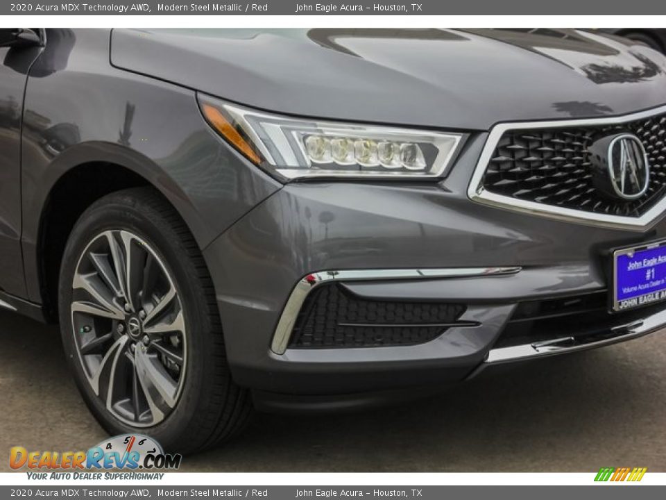 2020 Acura MDX Technology AWD Modern Steel Metallic / Red Photo #10