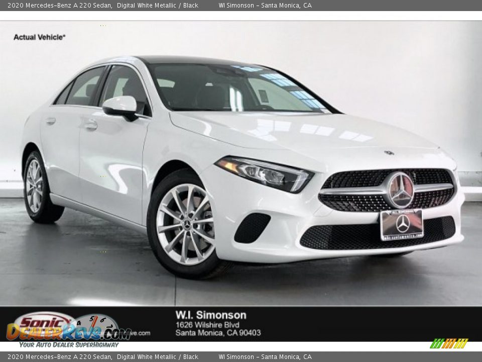 2020 Mercedes-Benz A 220 Sedan Digital White Metallic / Black Photo #1