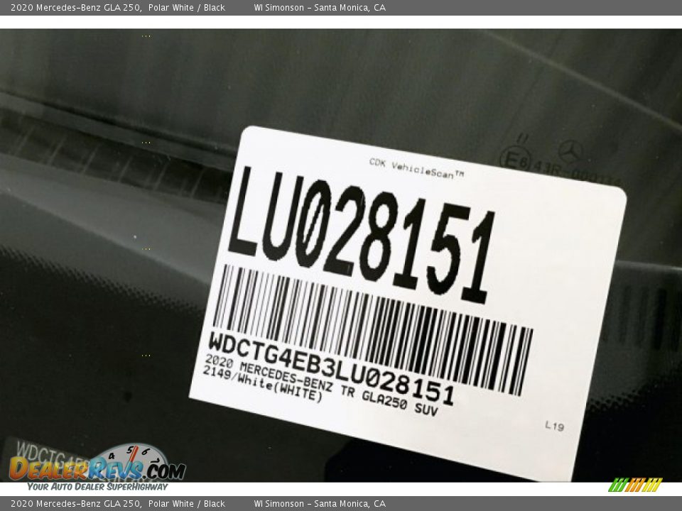 2020 Mercedes-Benz GLA 250 Polar White / Black Photo #11