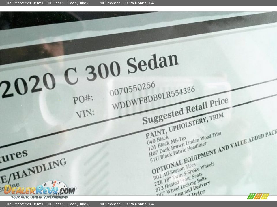 2020 Mercedes-Benz C 300 Sedan Black / Black Photo #11