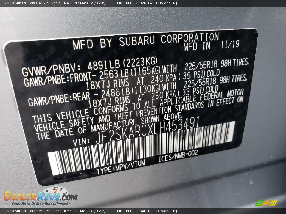2020 Subaru Forester 2.5i Sport Ice Silver Metallic / Gray Photo #9