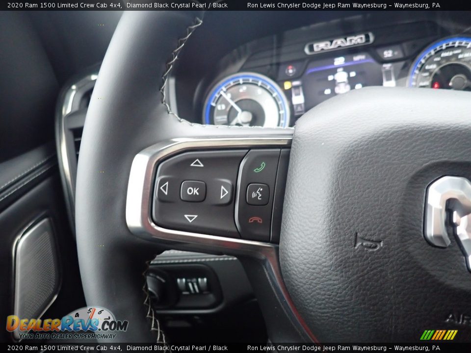 2020 Ram 1500 Limited Crew Cab 4x4 Diamond Black Crystal Pearl / Black Photo #19