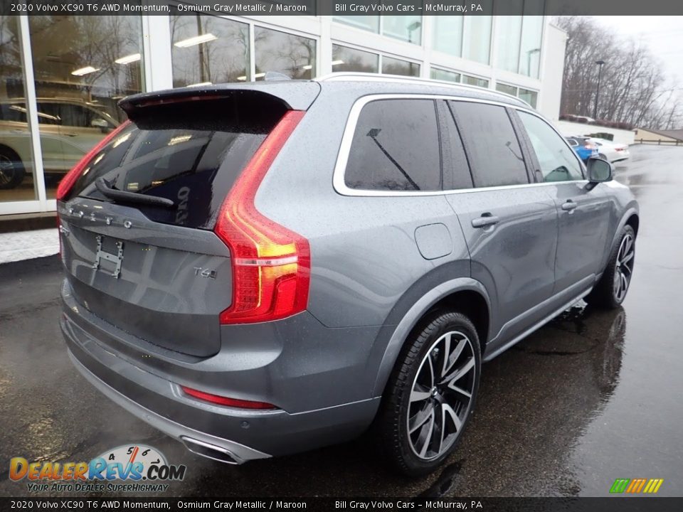 2020 Volvo XC90 T6 AWD Momentum Osmium Gray Metallic / Maroon Photo #2