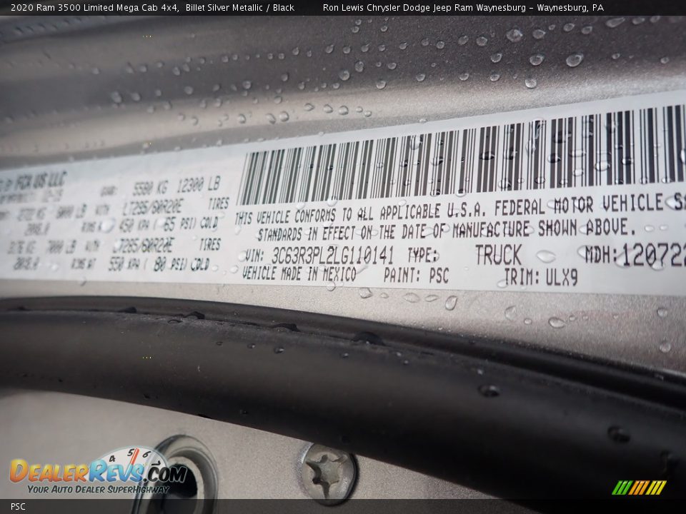 Ram Color Code PSC Billet Silver Metallic