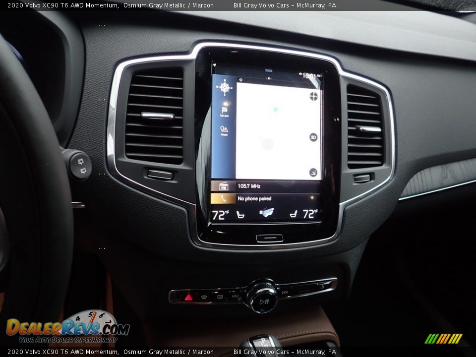 2020 Volvo XC90 T6 AWD Momentum Osmium Gray Metallic / Maroon Photo #14