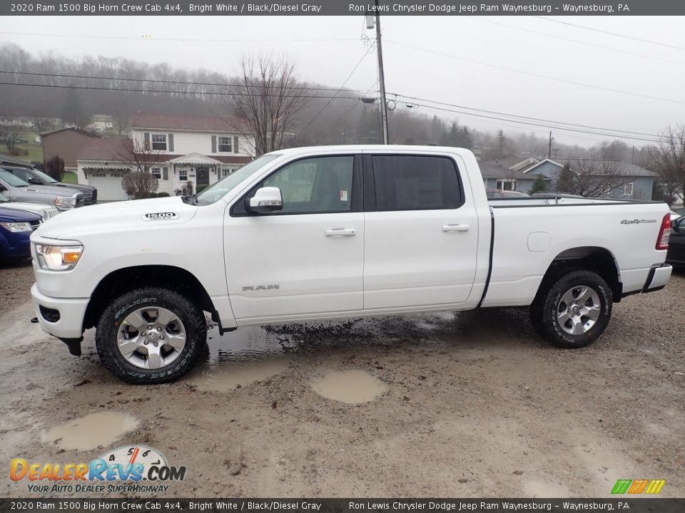 2020 Ram 1500 Big Horn Crew Cab 4x4 Bright White / Black/Diesel Gray Photo #2