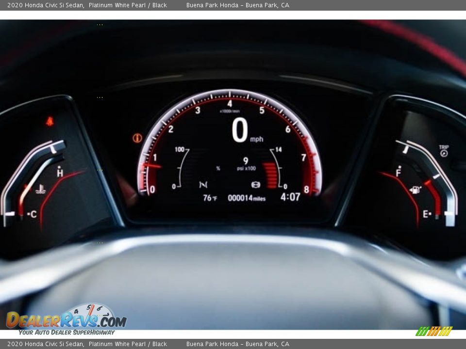 2020 Honda Civic Si Sedan Platinum White Pearl / Black Photo #33