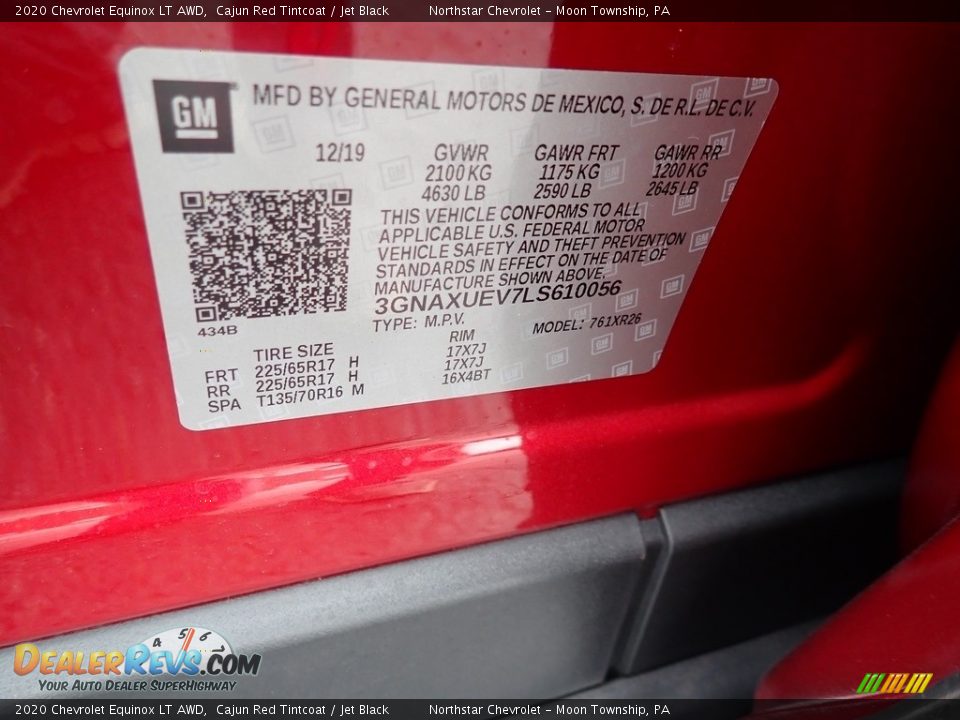 2020 Chevrolet Equinox LT AWD Cajun Red Tintcoat / Jet Black Photo #16