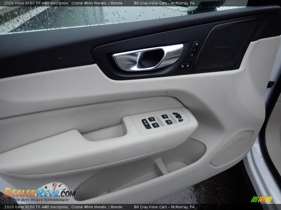 2020 Volvo XC60 T6 AWD Inscription Crystal White Metallic / Blonde Photo #10