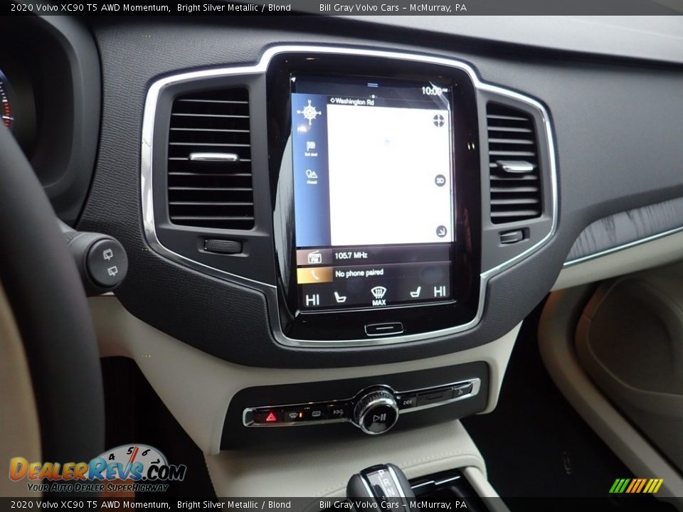 2020 Volvo XC90 T5 AWD Momentum Bright Silver Metallic / Blond Photo #14