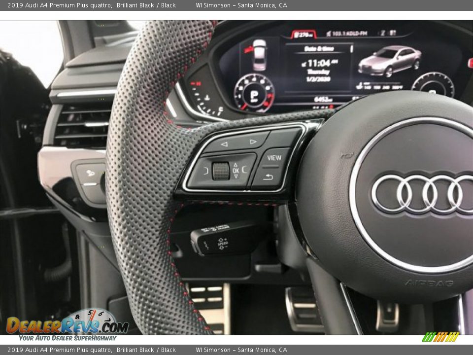 2019 Audi A4 Premium Plus quattro Steering Wheel Photo #18