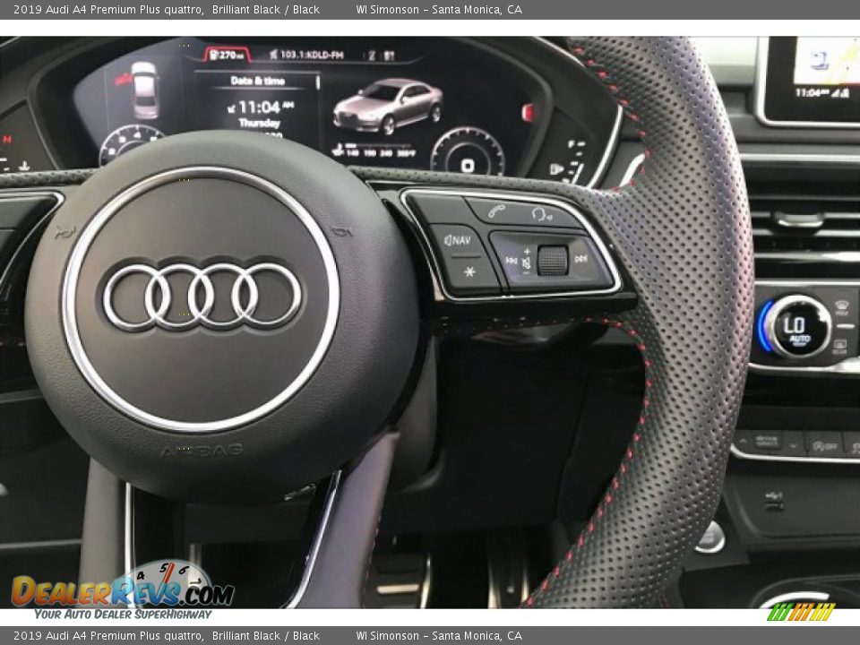 2019 Audi A4 Premium Plus quattro Steering Wheel Photo #19