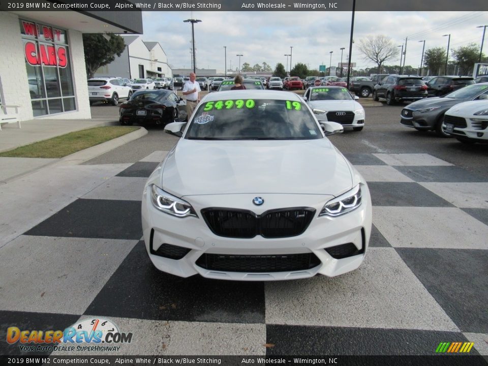 2019 BMW M2 Competition Coupe Alpine White / Black w/Blue Stitching Photo #2