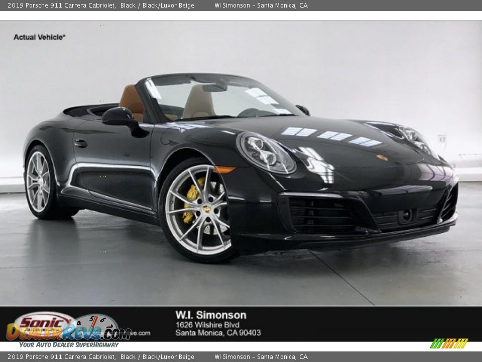 2019 Porsche 911 Carrera Cabriolet Black / Black/Luxor Beige Photo #1