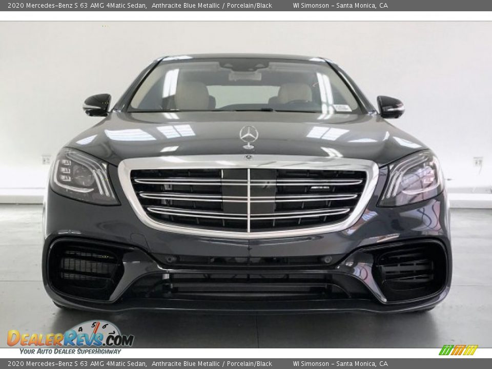 2020 Mercedes-Benz S 63 AMG 4Matic Sedan Anthracite Blue Metallic / Porcelain/Black Photo #2