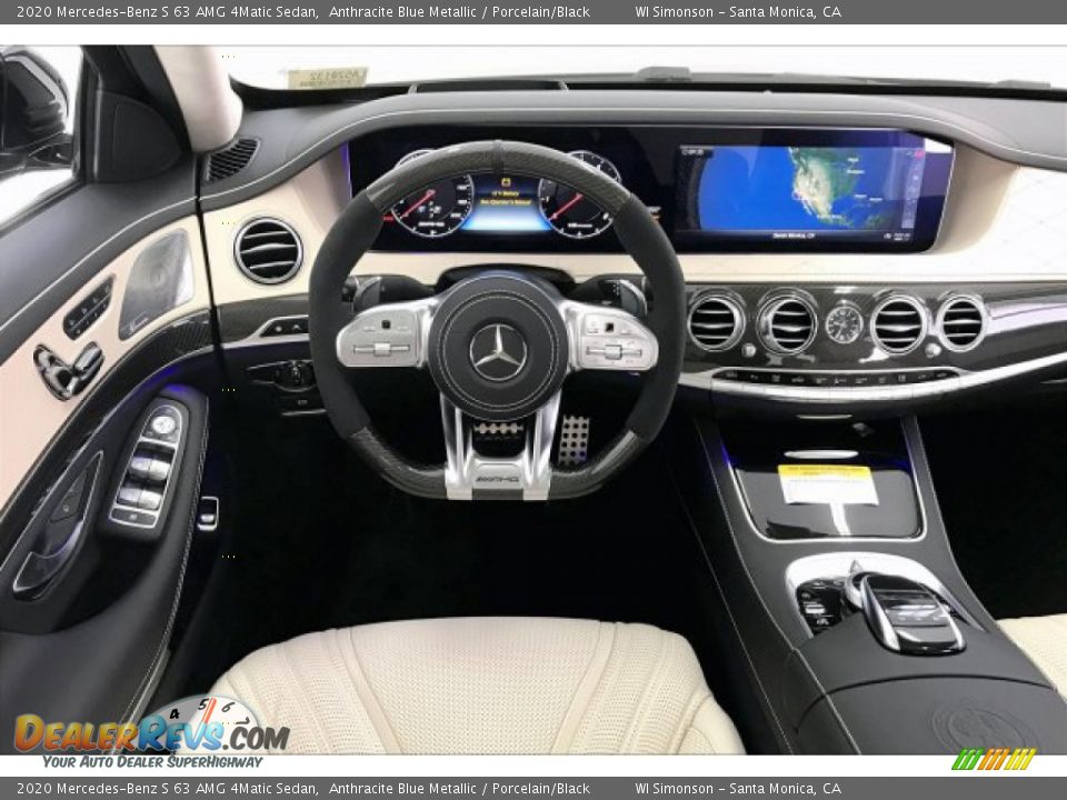 2020 Mercedes-Benz S 63 AMG 4Matic Sedan Anthracite Blue Metallic / Porcelain/Black Photo #4