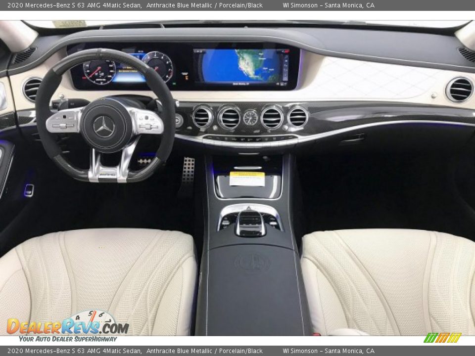 2020 Mercedes-Benz S 63 AMG 4Matic Sedan Anthracite Blue Metallic / Porcelain/Black Photo #17