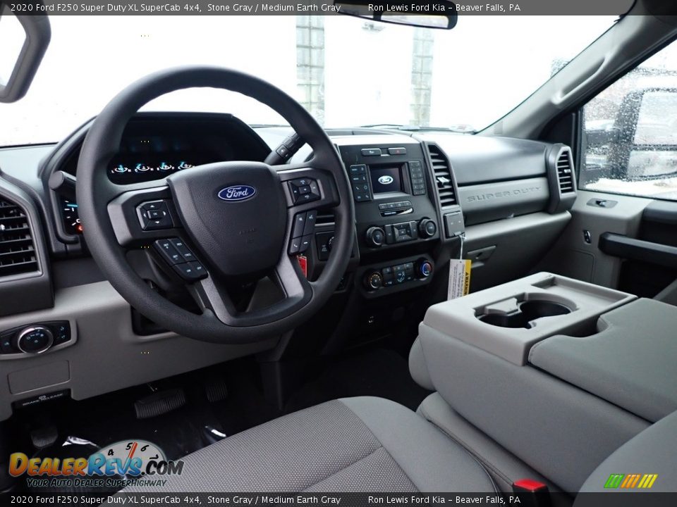 2020 Ford F250 Super Duty XL SuperCab 4x4 Stone Gray / Medium Earth Gray Photo #14