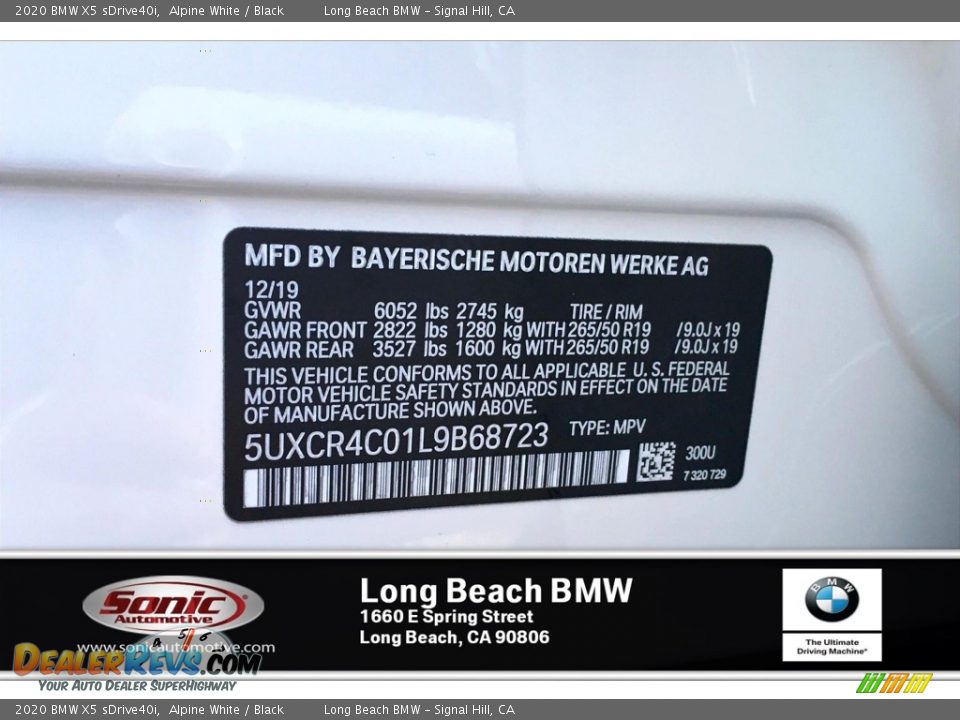 2020 BMW X5 sDrive40i Alpine White / Black Photo #11