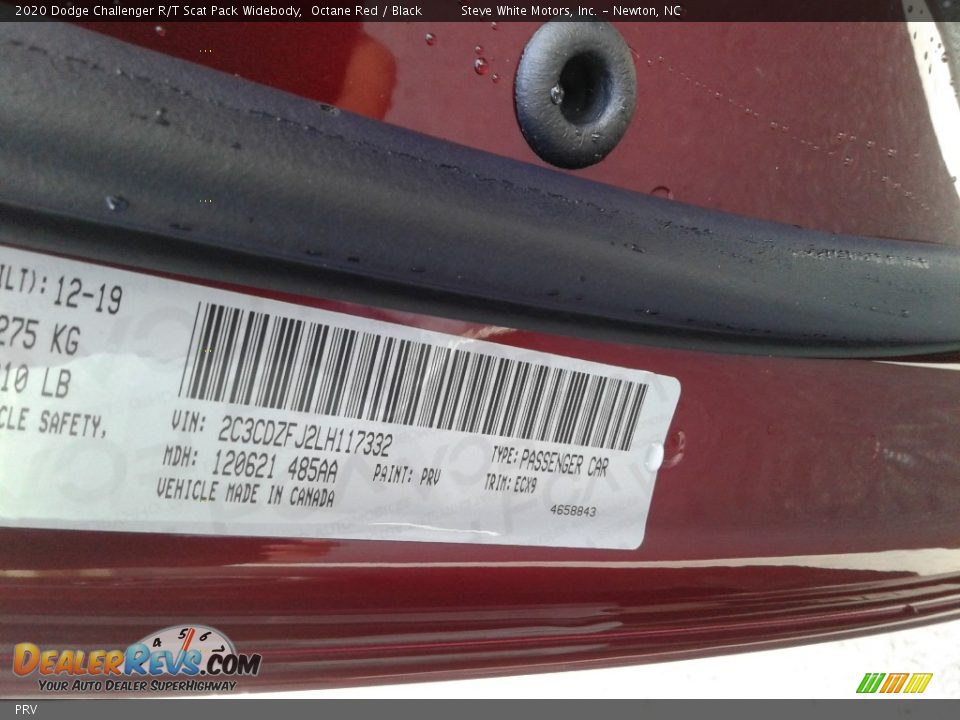 Dodge Color Code PRV Octane Red