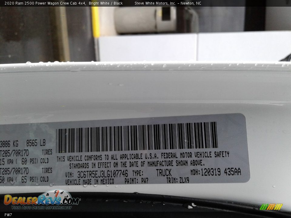 Ram Color Code PW7 Bright White
