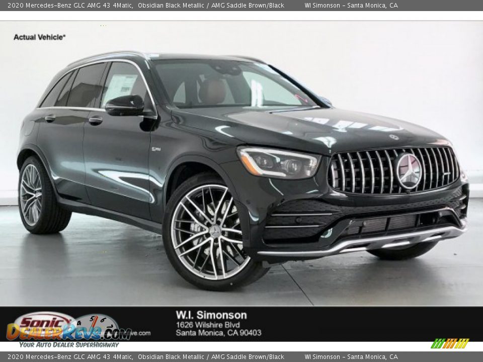 2020 Mercedes-Benz GLC AMG 43 4Matic Obsidian Black Metallic / AMG Saddle Brown/Black Photo #1