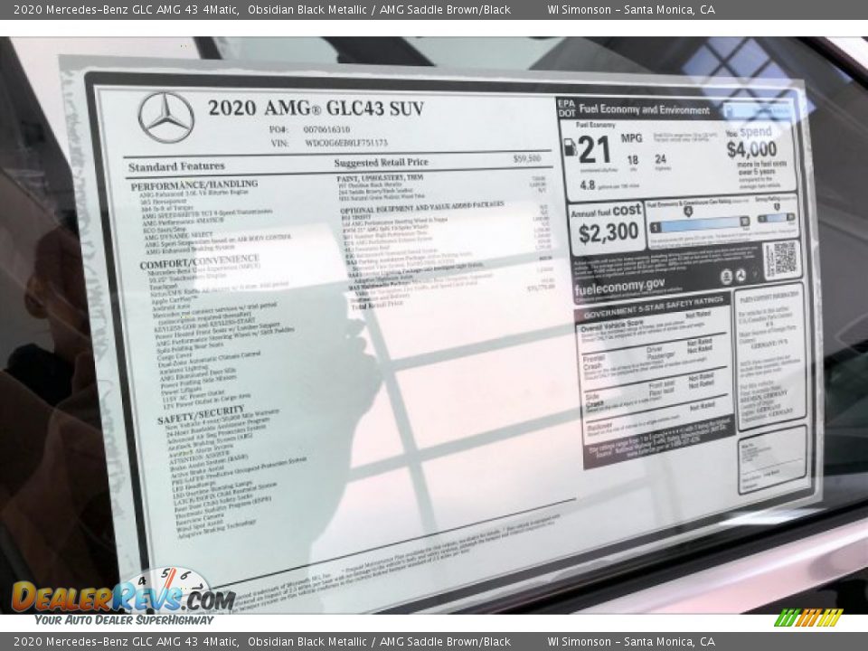2020 Mercedes-Benz GLC AMG 43 4Matic Obsidian Black Metallic / AMG Saddle Brown/Black Photo #11