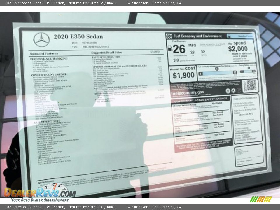 2020 Mercedes-Benz E 350 Sedan Iridium Silver Metallic / Black Photo #10