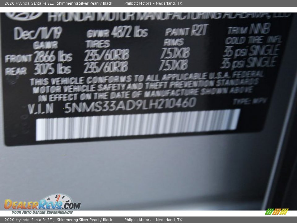 2020 Hyundai Santa Fe SEL Shimmering Silver Pearl / Black Photo #28