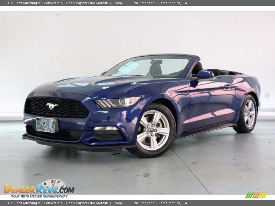 2015 Ford Mustang V6 Convertible Deep Impact Blue Metallic / Ebony Photo #11