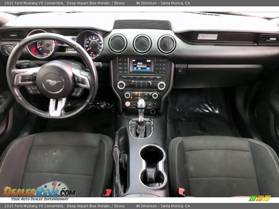 2015 Ford Mustang V6 Convertible Deep Impact Blue Metallic / Ebony Photo #16