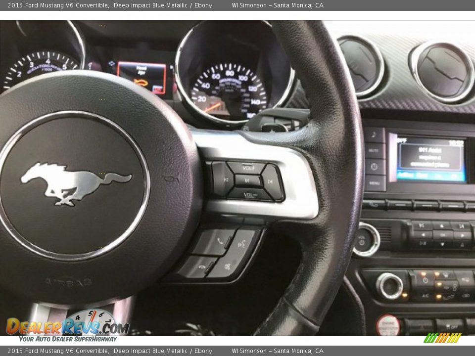 2015 Ford Mustang V6 Convertible Deep Impact Blue Metallic / Ebony Photo #18