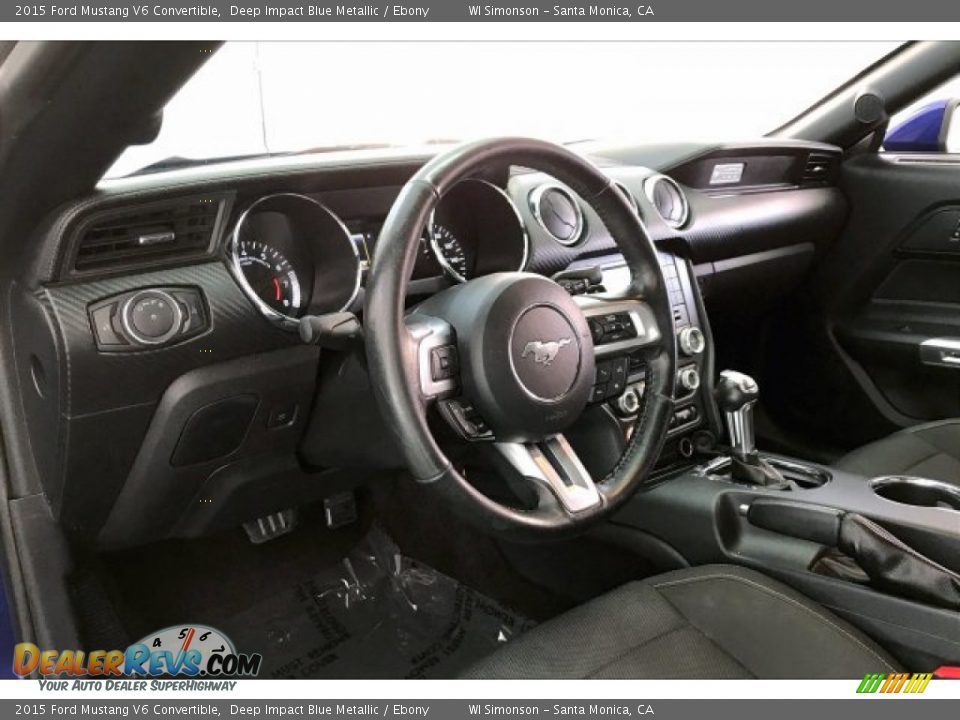 2015 Ford Mustang V6 Convertible Deep Impact Blue Metallic / Ebony Photo #20