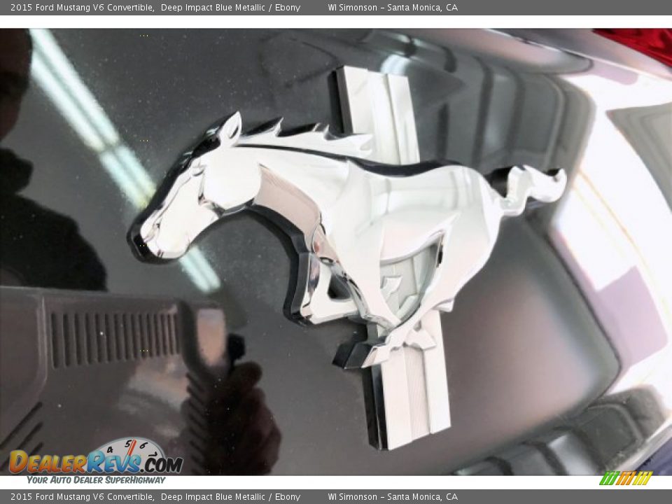 2015 Ford Mustang V6 Convertible Deep Impact Blue Metallic / Ebony Photo #25