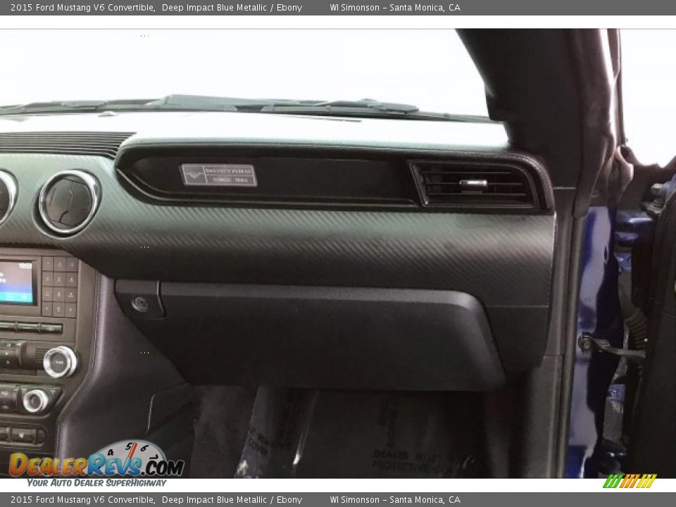 2015 Ford Mustang V6 Convertible Deep Impact Blue Metallic / Ebony Photo #26