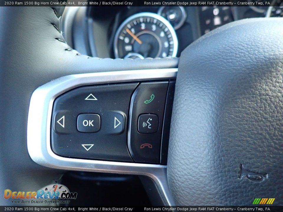 2020 Ram 1500 Big Horn Crew Cab 4x4 Bright White / Black/Diesel Gray Photo #20