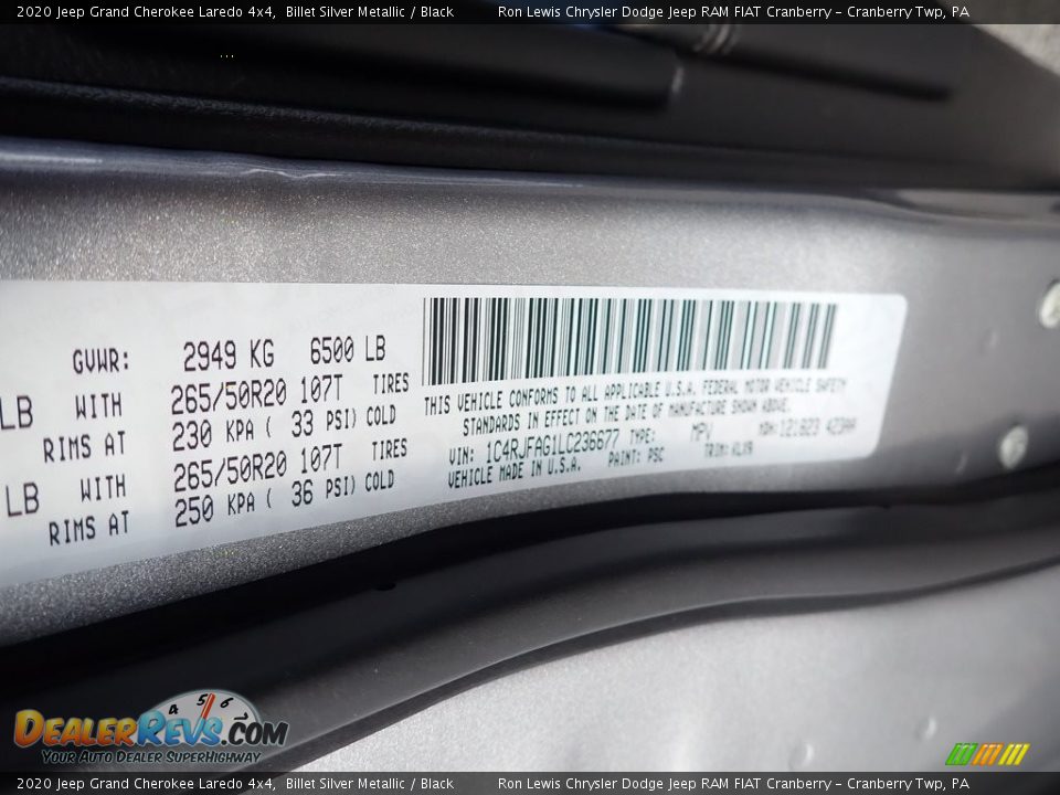 2020 Jeep Grand Cherokee Laredo 4x4 Billet Silver Metallic / Black Photo #16