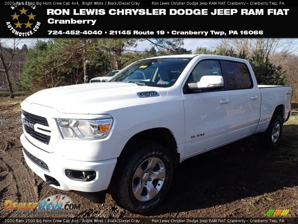 2020 Ram 1500 Big Horn Crew Cab 4x4 Bright White / Black/Diesel Gray Photo #1