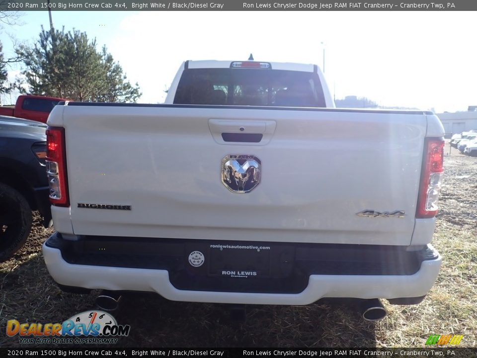 2020 Ram 1500 Big Horn Crew Cab 4x4 Bright White / Black/Diesel Gray Photo #3