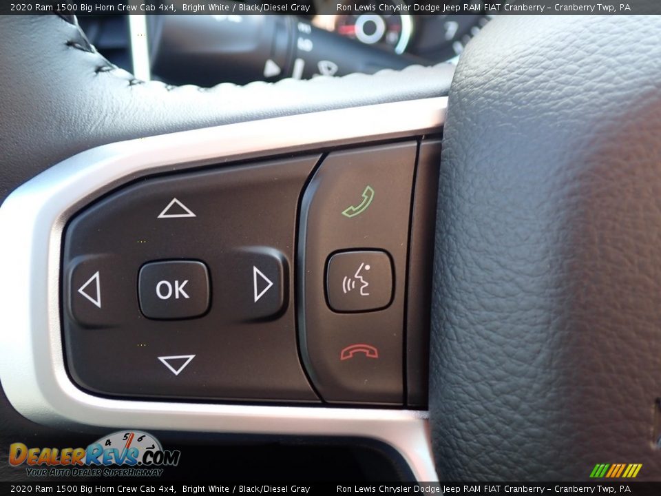 2020 Ram 1500 Big Horn Crew Cab 4x4 Bright White / Black/Diesel Gray Photo #19