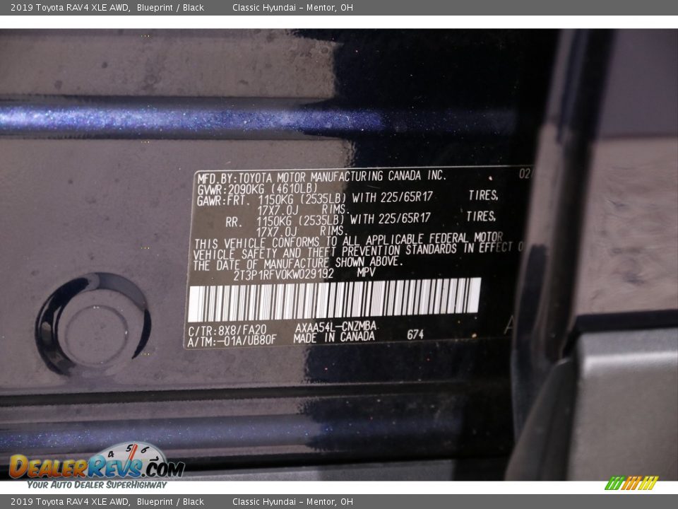 2019 Toyota RAV4 XLE AWD Blueprint / Black Photo #19