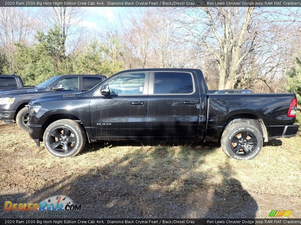 2020 Ram 1500 Big Horn Night Edition Crew Cab 4x4 Diamond Black Crystal Pearl / Black/Diesel Gray Photo #2