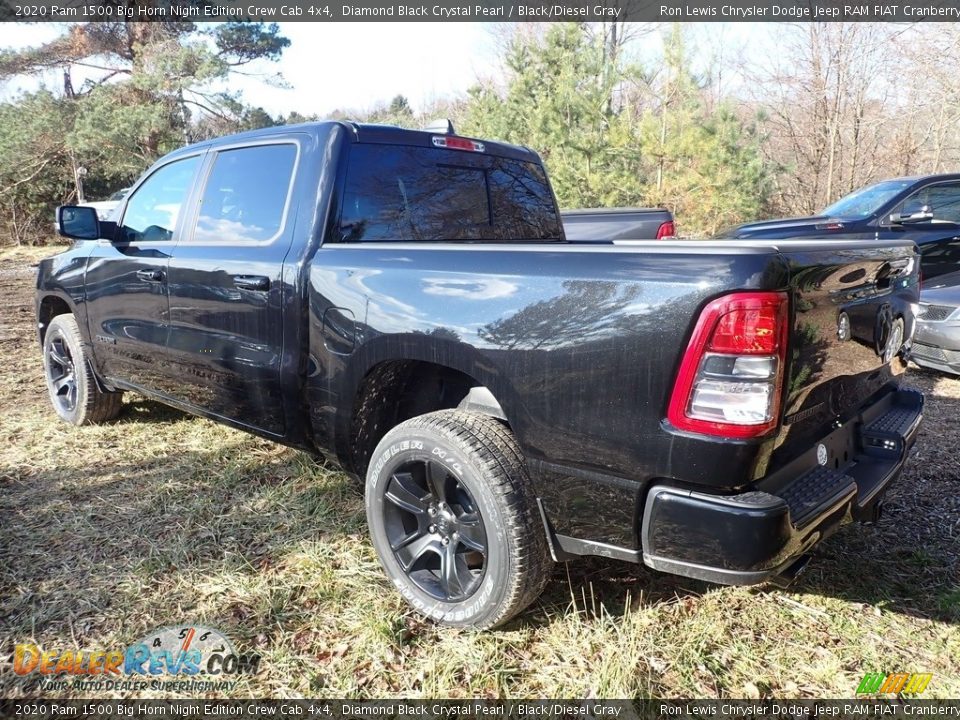2020 Ram 1500 Big Horn Night Edition Crew Cab 4x4 Diamond Black Crystal Pearl / Black/Diesel Gray Photo #3