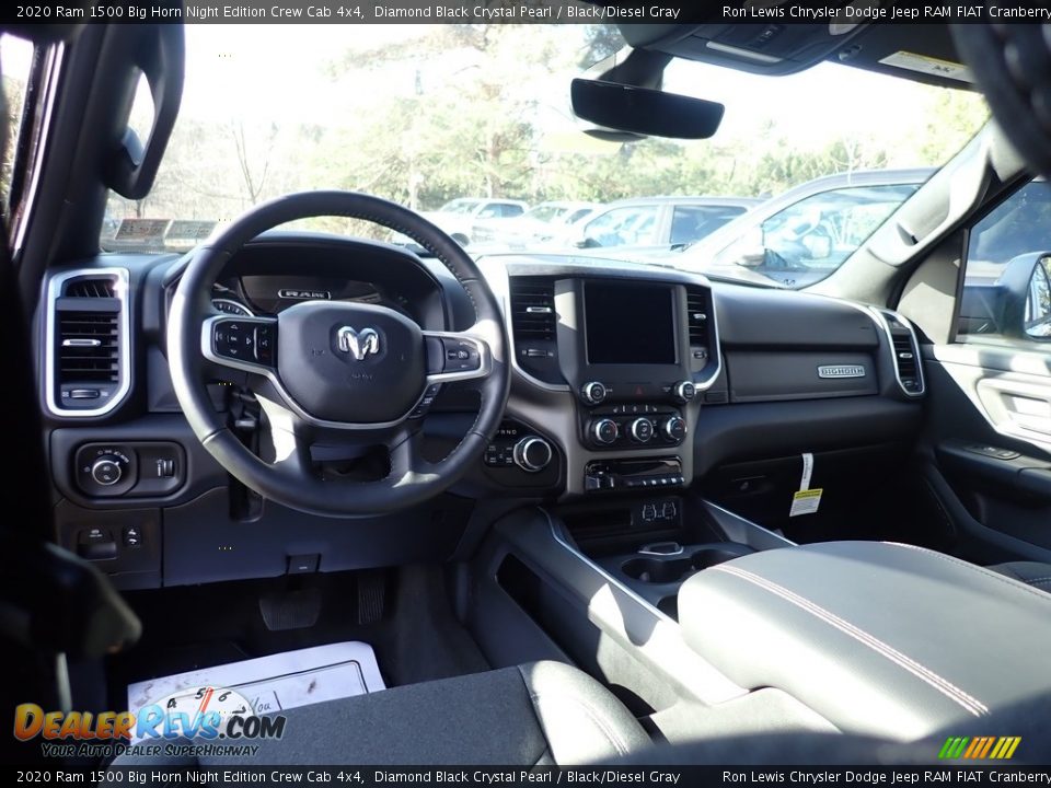 2020 Ram 1500 Big Horn Night Edition Crew Cab 4x4 Diamond Black Crystal Pearl / Black/Diesel Gray Photo #11