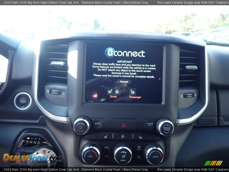 2020 Ram 1500 Big Horn Night Edition Crew Cab 4x4 Diamond Black Crystal Pearl / Black/Diesel Gray Photo #15